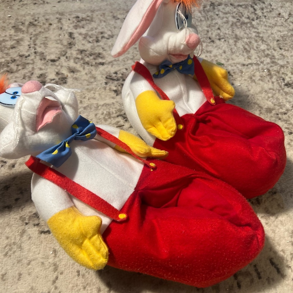 Roger Rabbit Slippers Vintage 1987 Adult Size Large Who Framed Roger Rabbit? - Picture 2 of 5